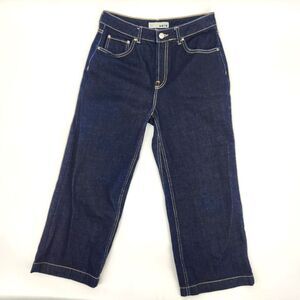 Topshop Moto High Rise Wide Leg Denim Jeans Womens 30W L32 Dark Blue Wash